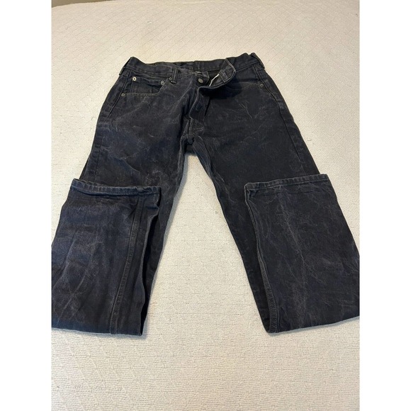 Levis 501 Jeans Mens Size 34 X 34 Black Label Straight Leg Dark Blue 32 X 31 1/2 - Picture 1 of 16